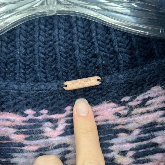 Free People Snowdrift Argyle Wool Blend Multicolor Knit Cardigan Sweater SAMPLE - Picture 6 of 9